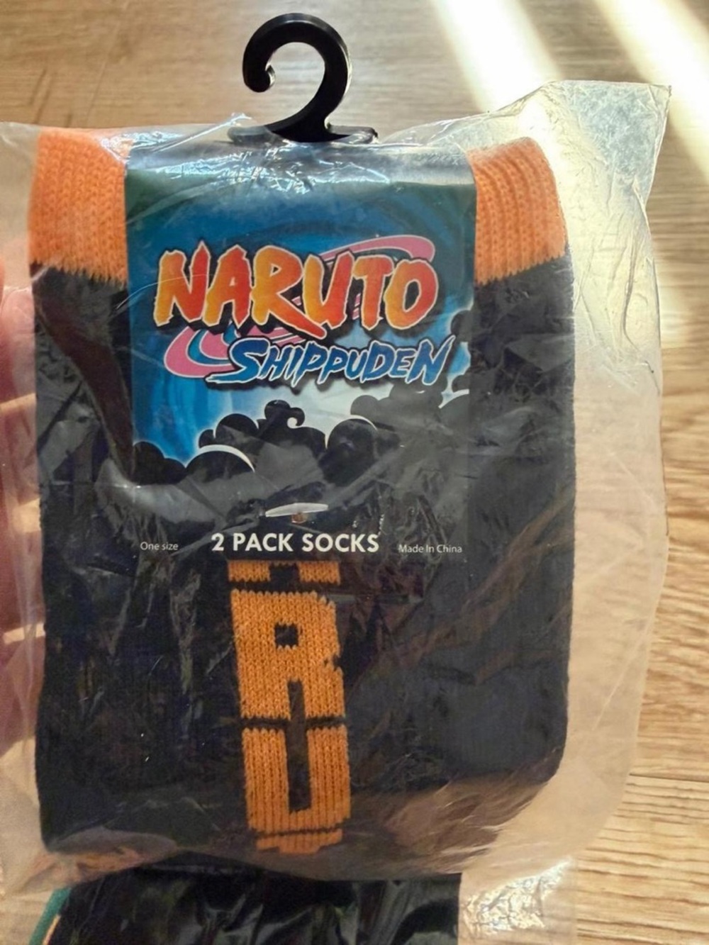 Naruto Shippuden Black & Orange Crew Socks - Pack of 2